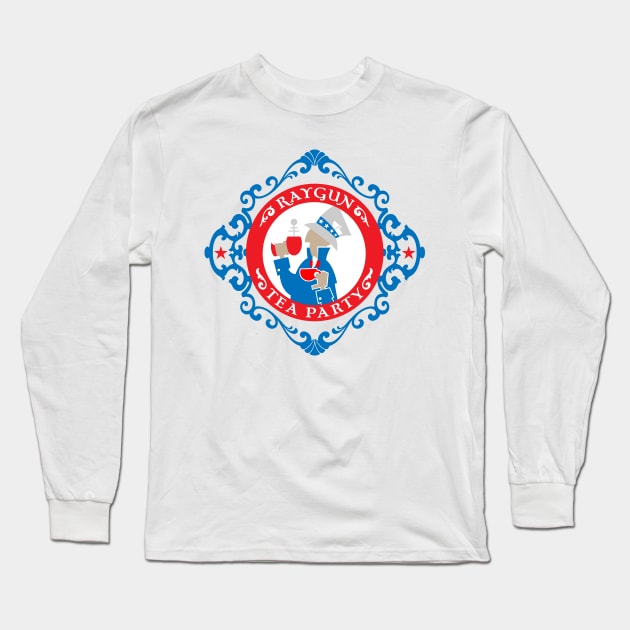 Mad Hatter Uncle Sam Long Sleeve T-Shirt by RaygunTeaParty